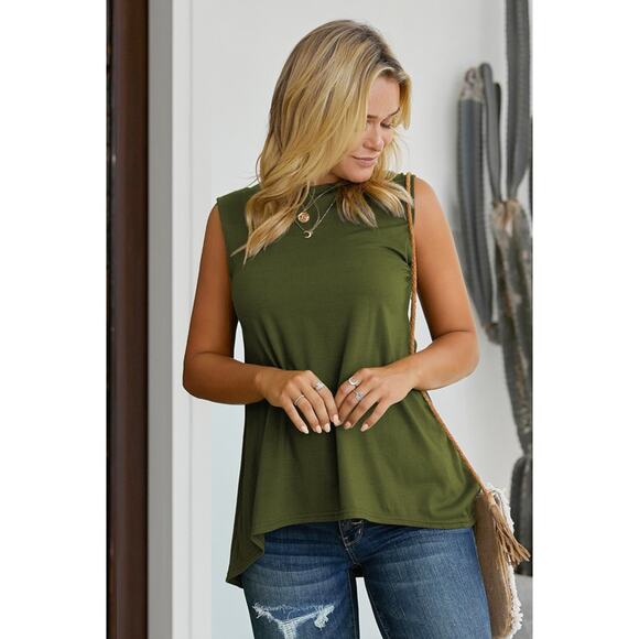 NWT OLIVE GREEN TUNIC TOP - Medium - Picture 2 of 7